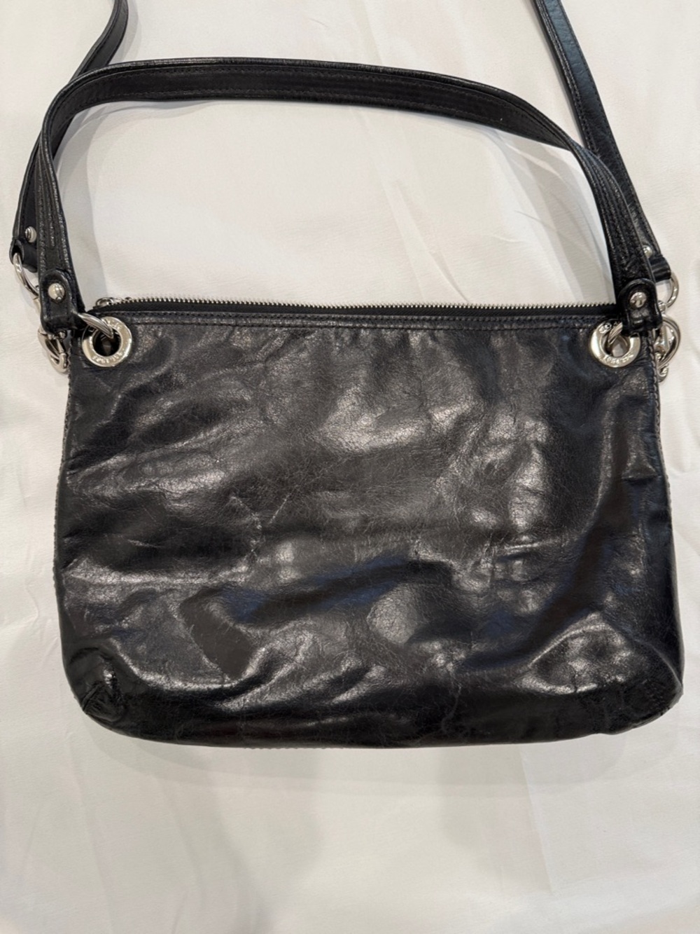Coach Classic Black Leather Crossbody Bag - Picture 7 of 13
